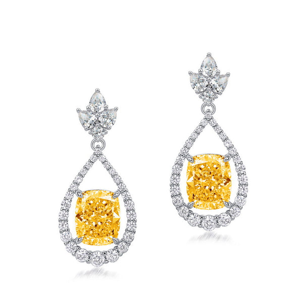 Cushion Shaped Cut Gem  Earring