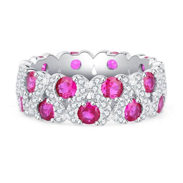 925 Sterling Silver Round Diamond Rings - Monarjew