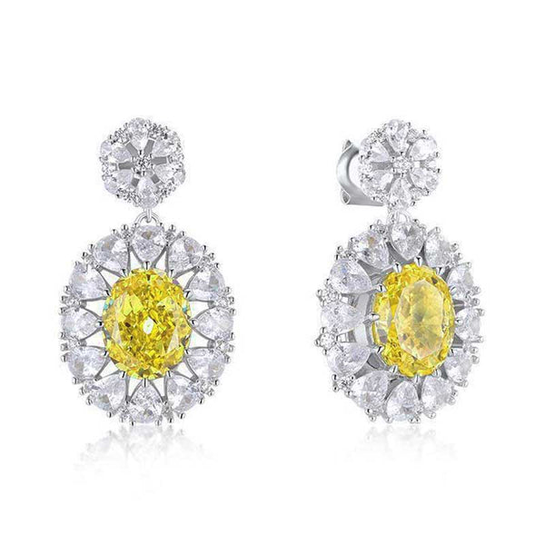 Sunflower Cut Ice Flower Earrings