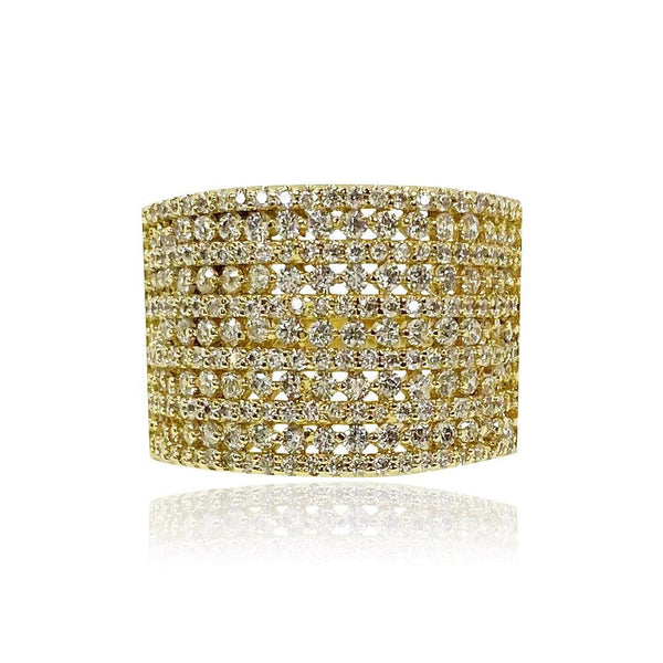 Band Design Hollowed Out Round Shaped Cutting Ring - Monarjew