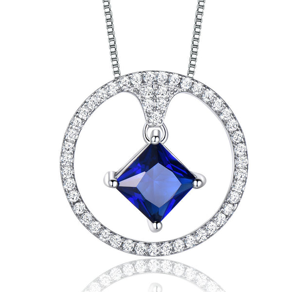 Princess Shaped Cut Hollow Shape Sterling Silver Necklace