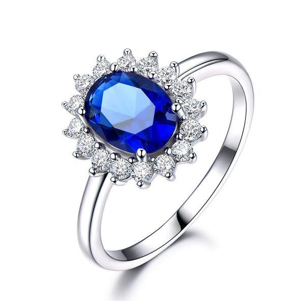Oval Shaped Cut Sterling Silver Ring