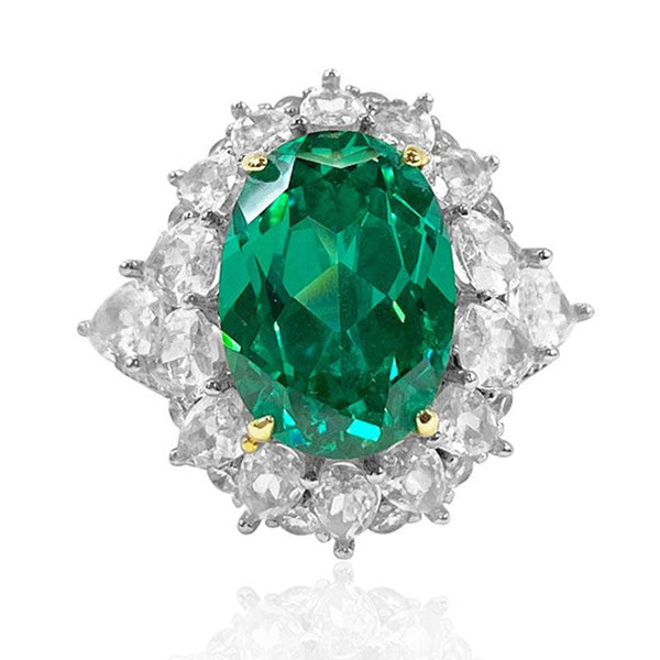 Classic Oval Shaped Cut Silver Ring - Monarjew