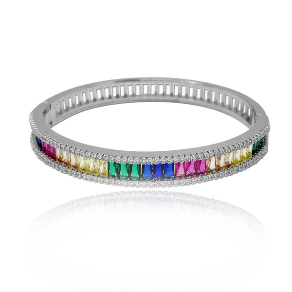 Colorful Radiant Shaped Cut Hollowed Out Bracelet - Monarjew
