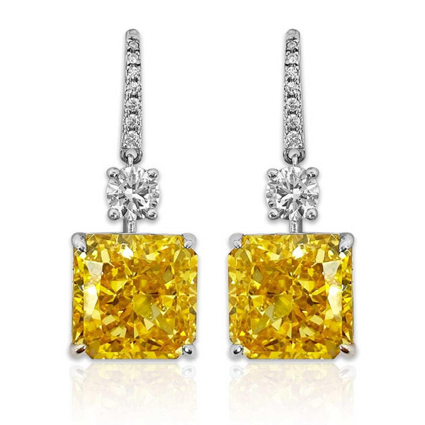 Cushion Shaped Ice Cut Elegant Earrings - Monarjew
