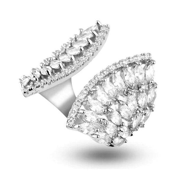 Diamond Studded Sector Opening Ring - Monarjew