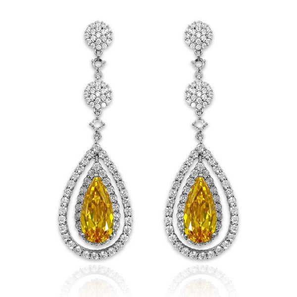 Drop Shaped Hollowed Out Earrings - Monarjew