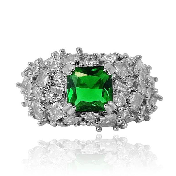 Green Princess Shaped Personality Ring - Monarjew