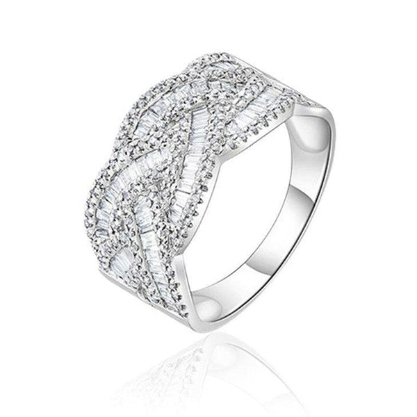 Knotted Staggered Open Ring - Monarjew