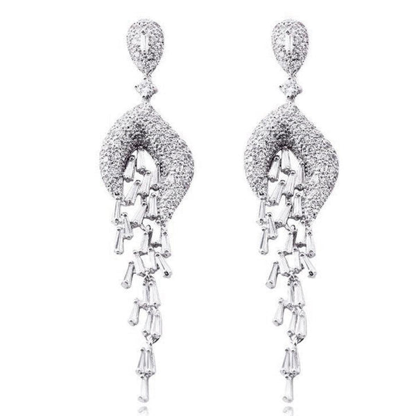 Long Elegant Tassel Earrings - Monarjew