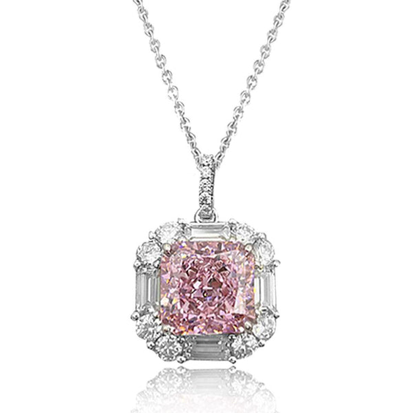 Pink Snowflake Cut Necklace
