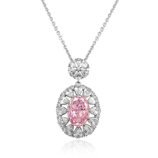 Pink Sunflower Snowflake Cut Necklace