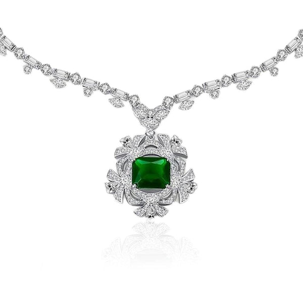 Radial Shaped Cut Bow Wrapped Necklace - Monarjew