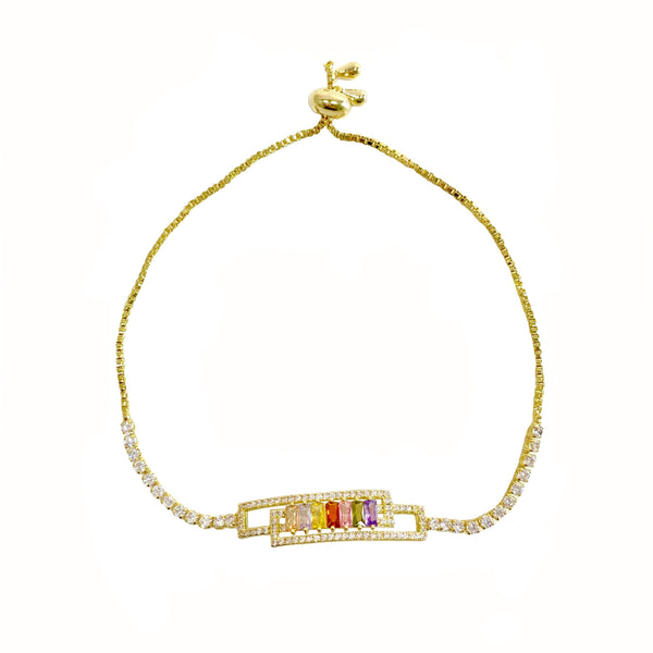 Rainbow Hollow Design Radial Shaped Cutting Bracelet - Monarjew