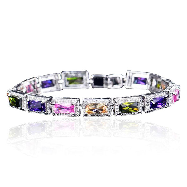 Rainbow Radiant Cut  Bracelet - Monarjew