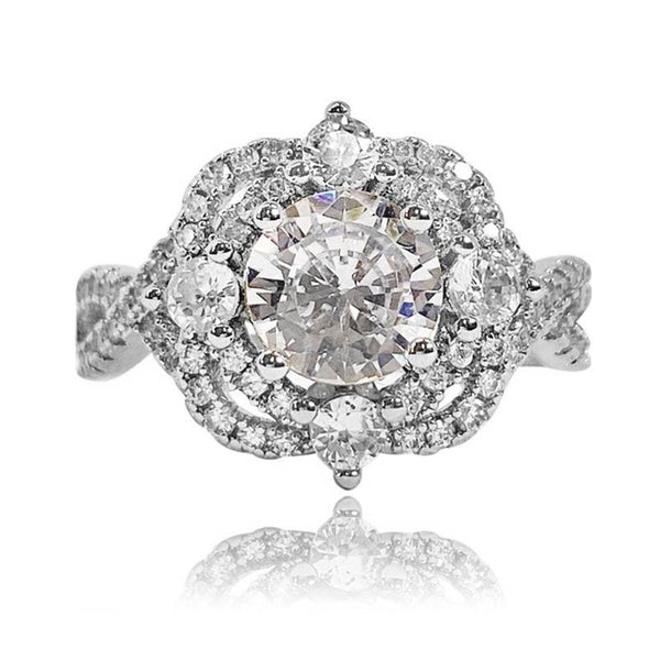 Rose Round Shaped Cut Ring - Monarjew