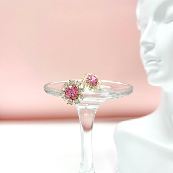 Round Shaped Cut Flower Earrings - Monarjew