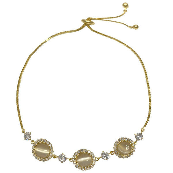 Round Shaped Cutting Cat's Eye Stone Bracelet - Monarjew