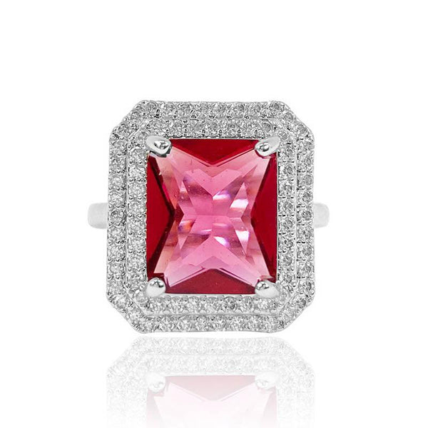 Ruby Radiant Shaped Cut Open Ring - Monarjew