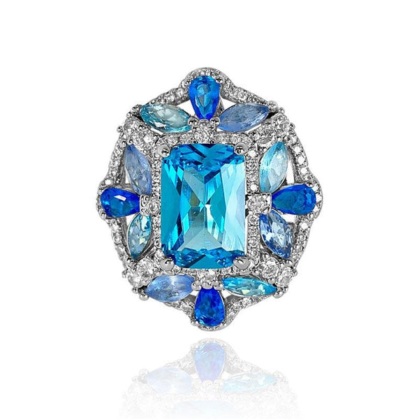Sapphire Radial Shaped Ring - Monarjew