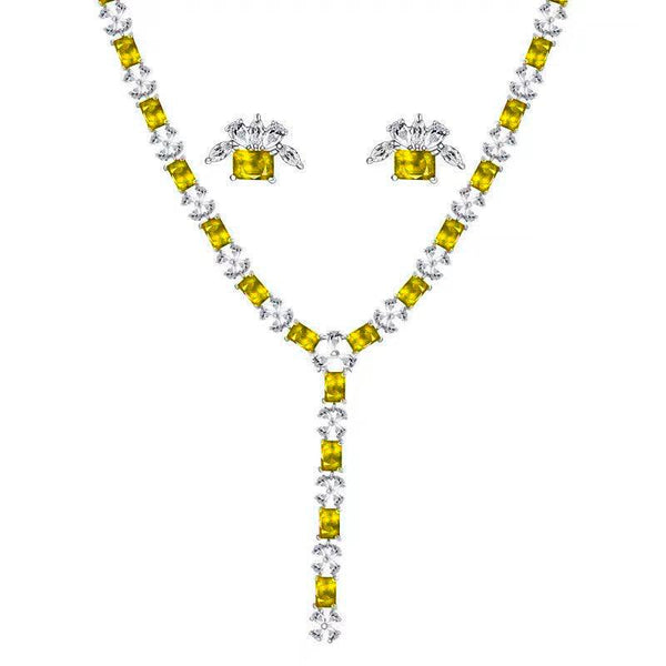 Selegant Style Cut Flower Element Necklace Earrings Two Piece Set - Monarjew