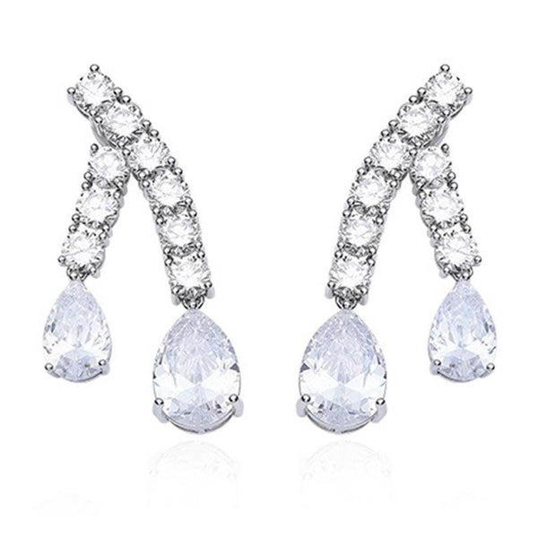 Smart and Exquisite Drop Shaped Cutting Earrings - Monarjew