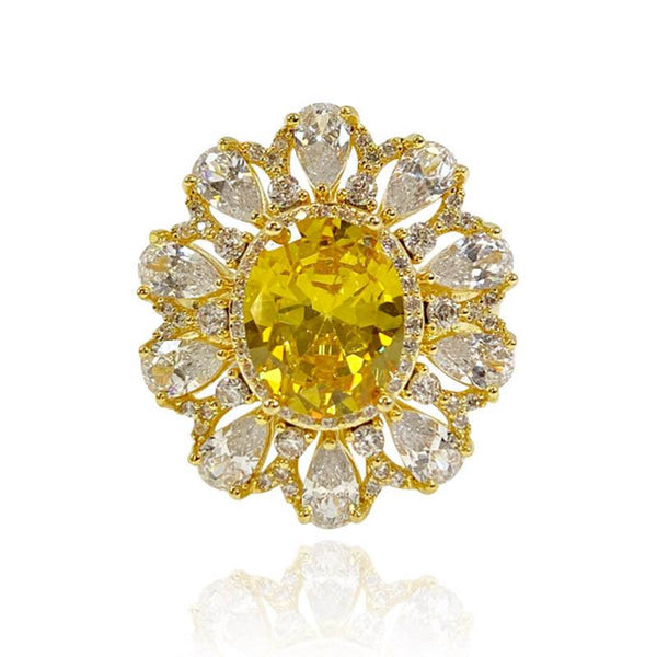 "Sunflower" Round Shaped Cutting Ring - Monarjew