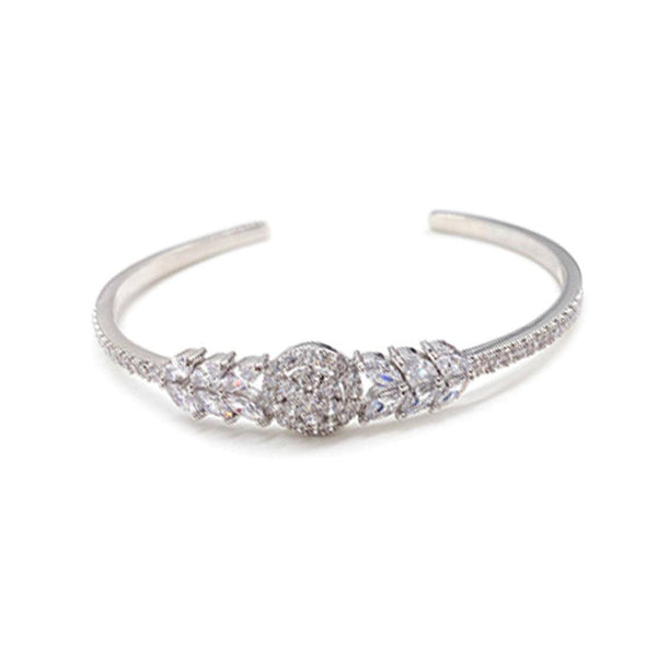 Wheat Element Marquise Shaped Cut Open Bracelet - Monarjew